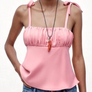 Zara Pink Sleeveless Blouse